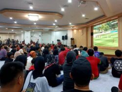 Nobar Timnas Indonesia U-23 vs Guinea U-23 di Kemenpora Berjalan Meriah